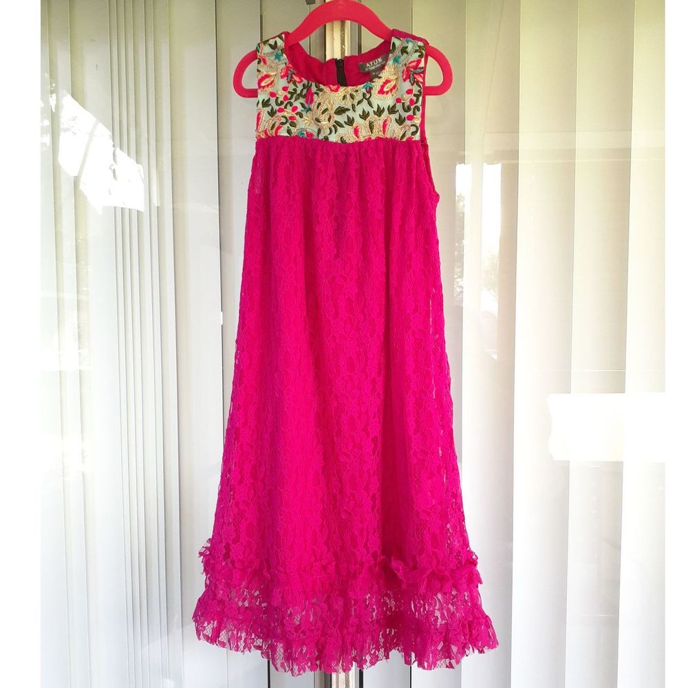 A.T.U.N. GIRLS SIZE 11-12 FUCHSIA DRESS New Floral *
